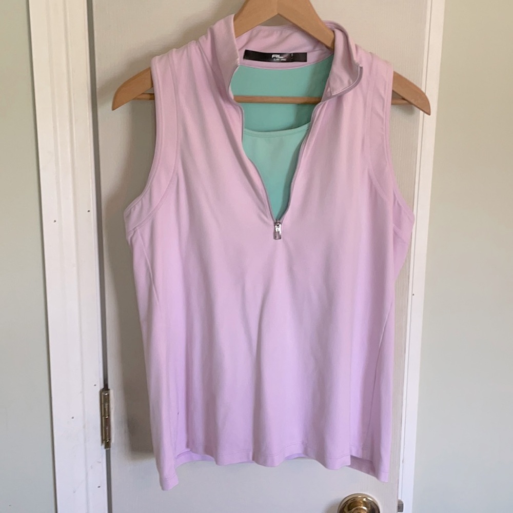 Ralph Lauern RLX Golf Shirt - Purple and Sea Foam Green Color